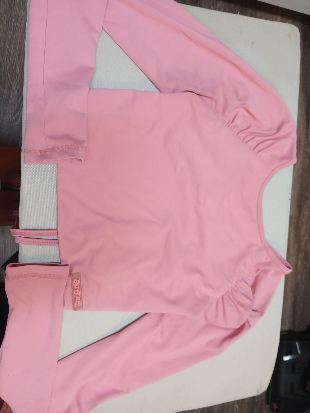 Light Pink Long Sleeve Crop Top With Open Back